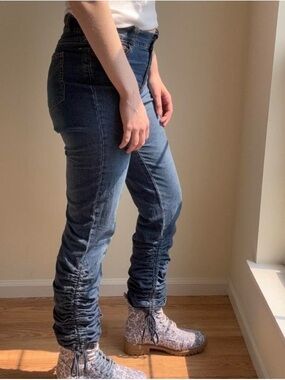 Cache Dark Blue Skinny Jeans with Ruched Ankles